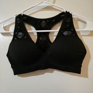 PINK Victoria's Secret Mesh Seamless Gym Racerback Sports Bra - Black - XS